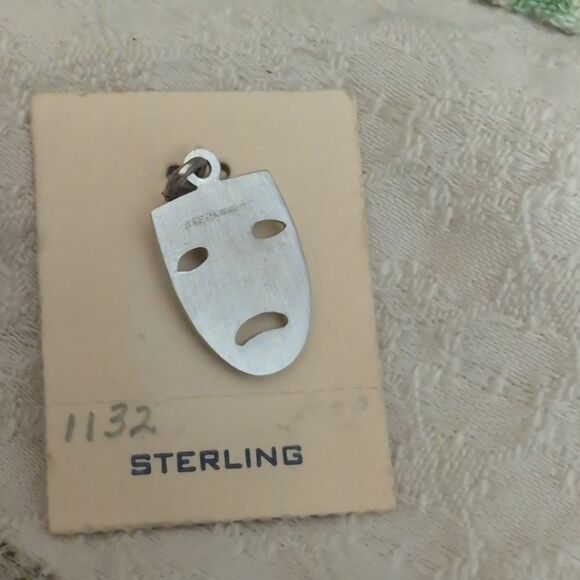 Vintage 70s Comedy Tragedy Drama sterling silver‎ pendant/charm lot - Picture 13 of 15
